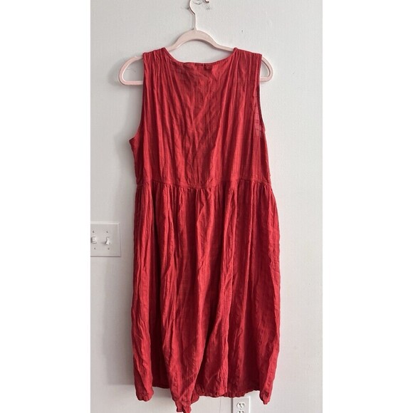 Vtg 90s White Stag Red Dress 18W/20W Button Front Round Neck Sleeveless Casual - Picture 6 of 11